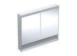 Geberit One Spiegelschrank 505824001 105 x 90 x 15 cm, Aluminium eloxiert, mit Nische und ComfortLight, 2 Türen