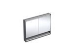Geberit One Unterputz Spiegelschrank 505825007 120 x 90 x 15 cm, schwarz matt/Aluminium pulverbeschichtet, mit Nische und ComfortLight, 2 Türen