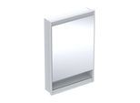 Geberit One Spiegelschrank 505821002 60x90x15cm, mit Nische, 1 Tür, Anschlag rechts, weiß/Aluminium pulverbeschichtet