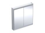 Geberit One Spiegelschrank 505813001 90 x 90 x 15cm, Aluminium eloxiert, mit ComfortLight, 2 Türen