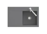 Villeroy und Boch Subway Style 45 Flat Flächenbündige Spüle 33482FKR links, mit Ablaufgarnitur, Excenterbetätigung, crema CeramicPlus, 78 x 51 cm