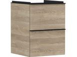 hansgrohe Xelu Q Waschtischunterschrank 54021670 480x605x475mm, für Handwaschbecken, 2 Schubladen, Eiche Natur, mattschwarz