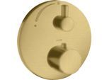 hansgrohe Axor Uno Fertigmontageset 38700250 Unterputz-Thermostat, mit Absperrventil, brushed gold optic