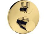 hansgrohe Axor Uno Fertigmontageset 38720990 Unterputz-Thermostat, mit Ab- und Umstellventil, polished gold optic