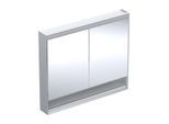 Geberit One Spiegelschrank 505834001 105 x 90 x 15 cm, Aluminium eloxiert, mit Nische und ComfortLight, 2 Türen