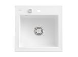 Villeroy und Boch Subway 50 S Einbauspüle 331502R1 mit Ablaufgarnitur, Excenterbetätigung, 525 x 510 mm, weiß alpin CeramicPlus