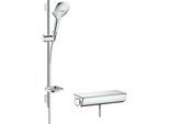 hansgrohe Brauseset Ecostat Select 27038400 E 120 Combi. weiß/chrom, DN 15, 65cm, Thermostat