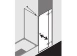 Kermi Mena Seitenwand verkürzt mit Wandprofil METVP09017VYK 90 x 179 cm, silber hochglanz, ESG Milchglas SR Opaco Clean, neben Badewanne