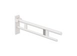 Hewi System 900 Stützklappgriff 900.50.18060DX Ausladung 750 mm, Edelstahl pulverbeschichtet weiß tiefmatt, rechts, Funk-Spülauslösung