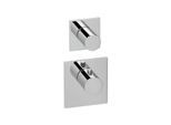 Herzbach Logic XL Fertigmontageset 11.521015.1.01 Universal-Thermostat-Modul, 2 eckige Armaturenblenden, chrom