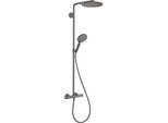 hansgrohe Raindance S Duschsystem 28825340 1 Strahlart PowderRain wassersparend+ mit Thermostat, EcoSmart+, 6 l/min, brushed black chrome