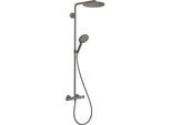 hansgrohe Raindance S Duschsystem 28823340 1 Strahlart PowderRain wassersparend mit Thermostat, EcoSmart, 8 l/min, brushed black chrome