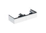 Geberit iCon Doppelwaschtisch-Unterschrank 502314012 118,4x24,7x47,6cm, 2 Schubladen, weiß/lackiert hochglänzend/Griff glanzverchromt