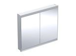 Geberit One Spiegelschrank 505804001 105 x 90 x 15 cm, Aluminium eloxiert, mit ComfortLight, 2 Türen