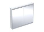 Geberit One Spiegelschrank 505804002 105 x 90 x 15 cm, weiß/Aluminium pulverbeschichtet, mit ComfortLight, 2 Türen