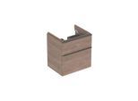 Geberit Smyle Square Waschtisch-Unterschrank 500352JR1 58,4x61,7x47cm, Holzstruktur Nussbaum hickory, 2 Schubladen