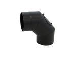 Bertrams ST-Pu Segmentbogen 08SBRV90-300L 90°, 300 mm, geschweißt, pulverbeschichtet, schwarz, Reinigungsöffnung