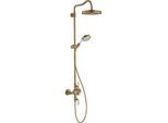 hansgrohe Axor Montreux Showerpipe 16572140 mit Thermostat, Kopfbrause, 240mm, 1jet, brushed bronze