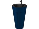 Duravit Starck 1,c-bonded Set S19514OBD980010 Griff Diamantschwarz, Keramik Schwarz Matt, Innenbeleuchtung, bodenstehend, Nachtblau Seidenmatt, 864 x 560 x 605 mm