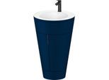 Duravit Starck 1,c-bonded Set S19512OBD980010 Griff Diamantschwarz, Keramik Weiß Matt, Innenbeleuchtung, bodenstehend Nachtblau Seidenmatt, 864 x 560 x 605 mm