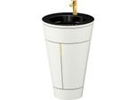 Duravit Starck 1,c-bonded Set S19515O34390010 Griff Gold, Keramik Schwarz Matt, Innenbeleuchtung, bodenstehend, Nordic Weiß Seidenmatt, 864 x 560 x 605 mm