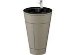 Duravit Starck 1,c-bonded Set S19515O10920010 Griff Chrom, Keramik Schwarz Matt, Innenbeleuchtung, bodenstehend, Stein Grau Seidenmatt, 864 x 560 x 605 mm