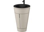 Duravit Starck 1,c-bonded Set S19514OBD600010 Griff Diamantschwarz, Keramik Schwarz Matt, Innenbeleuchtung, bodenstehend, Taupe Seidenmatt, 864 x 560 x 605 mm