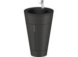 Duravit Starck 1,c-bonded Set S19514O10580010 Griff Chrom, Keramik Schwarz Matt, Innenbeleuchtung, bodenstehend, Graphit Seidenmatt, 864 x 560 x 605 mm