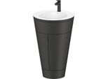 Duravit Starck 1,c-bonded Set S19512OBD580010 Griff Diamantschwarz, Keramik Weiß Matt, Innenbeleuchtung, bodenstehend, Graphit Seidenmatt, 864 x 560 x 605 mm
