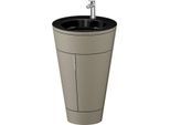 Duravit Starck 1,c-bonded Set S19515O70920010 Griff Edelstahl, Keramik Schwarz Matt, Innenbeleuchtung, bodenstehend, Stein Grau Seidenmatt, 864 x 560 x 605 mm