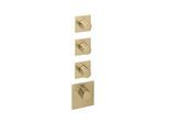 Herzbach Design iX PVD Fertigmontageset 21.523010.1.41 Brass Steel, für Universal-Thermostat-Modul, eckig