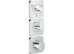 Hansgrohe Axor Citterio C Thermostatmodul 380/120, 49710000 cubic cut, mattschwarz, Unterputz, mit Rosetten