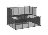 VidaXL Kleintierkäfig PP Stahl Freigehege Transparent/Schwarz schwarz 1,43 m, 1,07 m, 93 cm