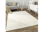 Teppich PACO HOME "Sevilla 521", beige (creme), B:120cm H:16mm L:160cm, Polyester, Teppiche, Teppich, Kurzflor, Uni Farben, weich & kuschelig, Hoch-Tief Effekt, Wohnzimmer