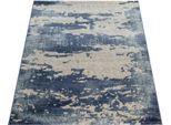 Teppich PACO HOME "Victory 601", blau, B:120cm H:15mm L:170cm, Polypropylen (PP), Teppiche, Teppich, Kurzflor, Vintage Design, Wohnzimmer