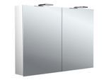 Emco pure 2 Style Aufputz-Lichtspiegelschrank 979705304 1000x721mm, mit LED-Aufsatzleuchte, 2-türig, Aluminium