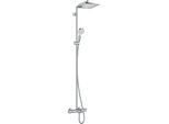 hansgrohe Crometta E 240 Showerpipe 27298000 chrom, 1jet, 240 x 240 mm, mit Wannenthermostat