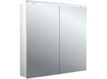 Emco flat 2 Classic Aufputz-Lichtspiegelschrank 979706503 800x729mm, LED-Aufsatzleuchte, 2-türig, Aluminium