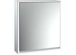 Emco Loft Aufputz-Lichtspiegelschrank 979805100 600x733mm, LED umlaufend, 1 Tür, Anschlag links, aluminium/Spiegel