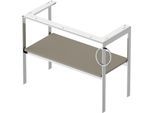 Duravit White Tulip Waschtisch-Konsole WT4544R9292 98,4 x 45 cm, Steingrau Seidenmatt, bodenstehend, Metall, 1 Handtuchhalter rechts