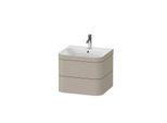 Duravit Happy D.2 Plus C-Bonded Waschtisch mit Waschtischunterschrank HP4635O60600E00 Taupe, 490x575x480mm, mit 2 Auszügen, 1 Hahnloch