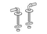 Geberit Scharnier-Set 598015000 Befestigung von unten, für WC-Sitz