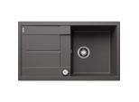 Blanco Spüle 518871 86 x 50 cm, PuraDur felsgrau, reversibel, Ablauffernbedienung mit Drehbetätigung
