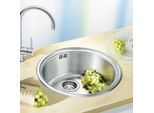 Blanco Rondosol-IF Spüle 514647 44,8x39cm, Edelstahl Bürstfinish, 3 1/2" Korbventil