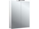 Emco flat 2 Style Aufputz-Lichtspiegelschrank 979706302 600x721mm, LED-Aufsatzleuchte, 2-türig, Aluminium