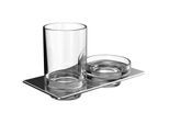 Emco Art Glashalter/Seifenhalter 163300100 chrom, Kristallglas klar