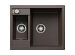 Blanco METRA 6 Spüle 516162 61,5 x 50 cm, PuraDur cafe, reversibel, Ablauffernbedienung mit Drehbetätigung