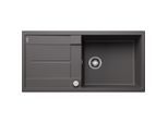 Blanco Spüle 518881 100 x 50 cm, PuraDur felsgrau, reversibel, Ablauffernbedienung mit Drehbetätigung