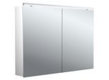 Emco pure 2 Classic Aufputz-Lichtspiegelschrank 979705504 1000x729mm, mit LED-Aufsatzleuchte, 2-türig, Aluminium