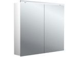 Emco pure 2 Classic Aufputz-Lichtspiegelschrank 979705503 800x729mm, mit LED-Aufsatzleuchte, 2-türig, Aluminium